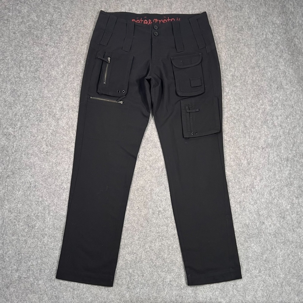 Johnny‎ Was Pete & Greta Black High Rise Slim Fit Cargo Pants Women's Size 6